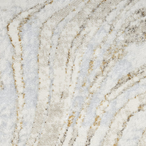 5' X 7' Gold Gray and Ivory Abstract Non Skid Area Rug